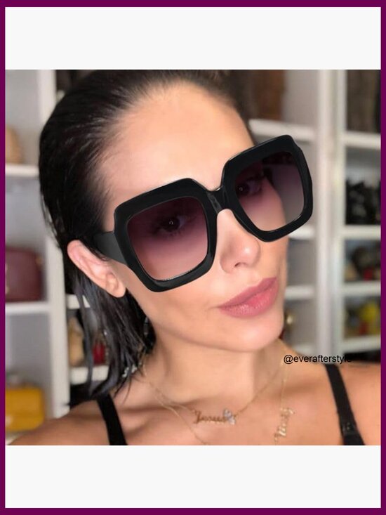 Oversized Square Sunglasses UV400 Protection Retro Modern Style main image 7